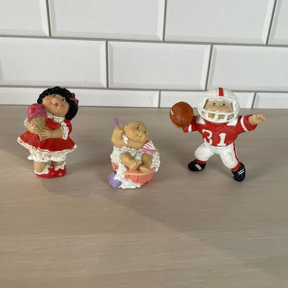 Vintage 1984 Cabbage Patch Kid Figures Lot Of 3 Mini Figurines PVC Plastic - Picture 1 of 8
